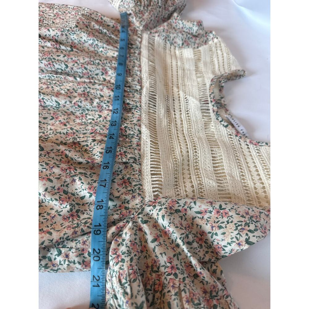 English Factory Floral Babydoll Mini Cottagecore Dress Crochet Lace Detail XS - Picture 5 of 9